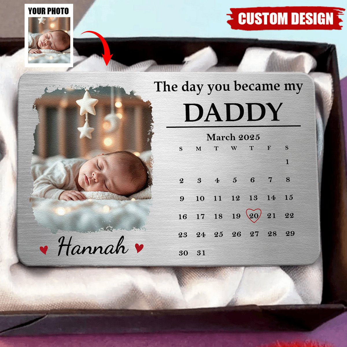 The Day You Became - Personalized Photo Wallet Card