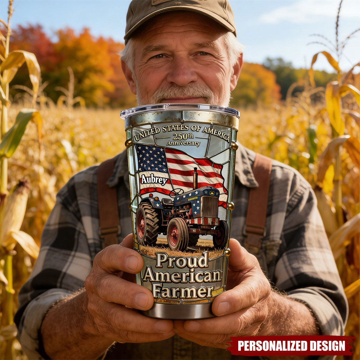 Personalized Proud American Farmer Tumbler-Gifts For Farmers