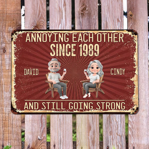 Custom Home Decor Metal Sign - Personalized Anniversary Wedding Gifts For Husband And Wife - Still Going Strong Humor