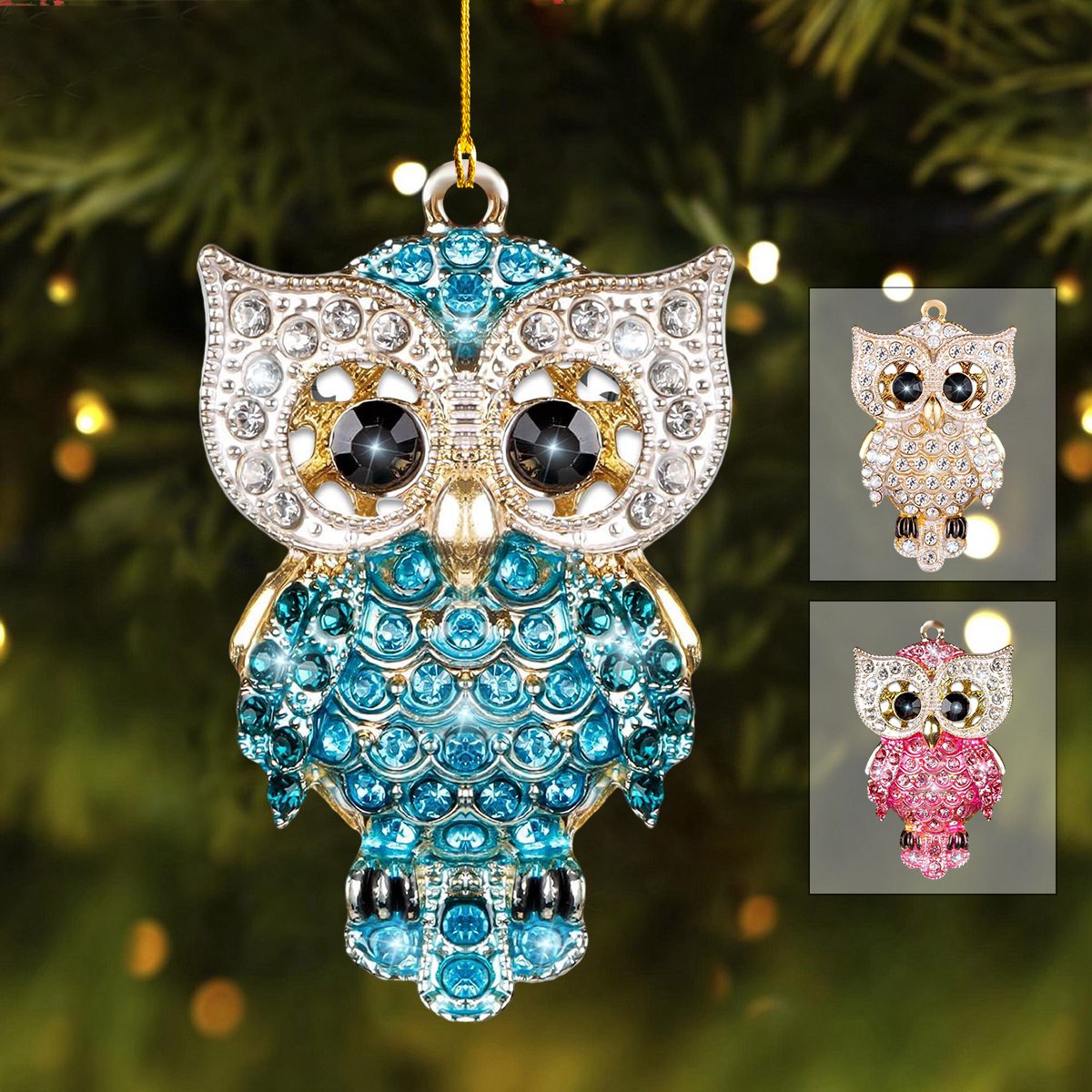 Owl Christmas Ornament 2025 - Owl Ornament for Christmas Tree Decorations Acrylic Ornaments for Kids Adults