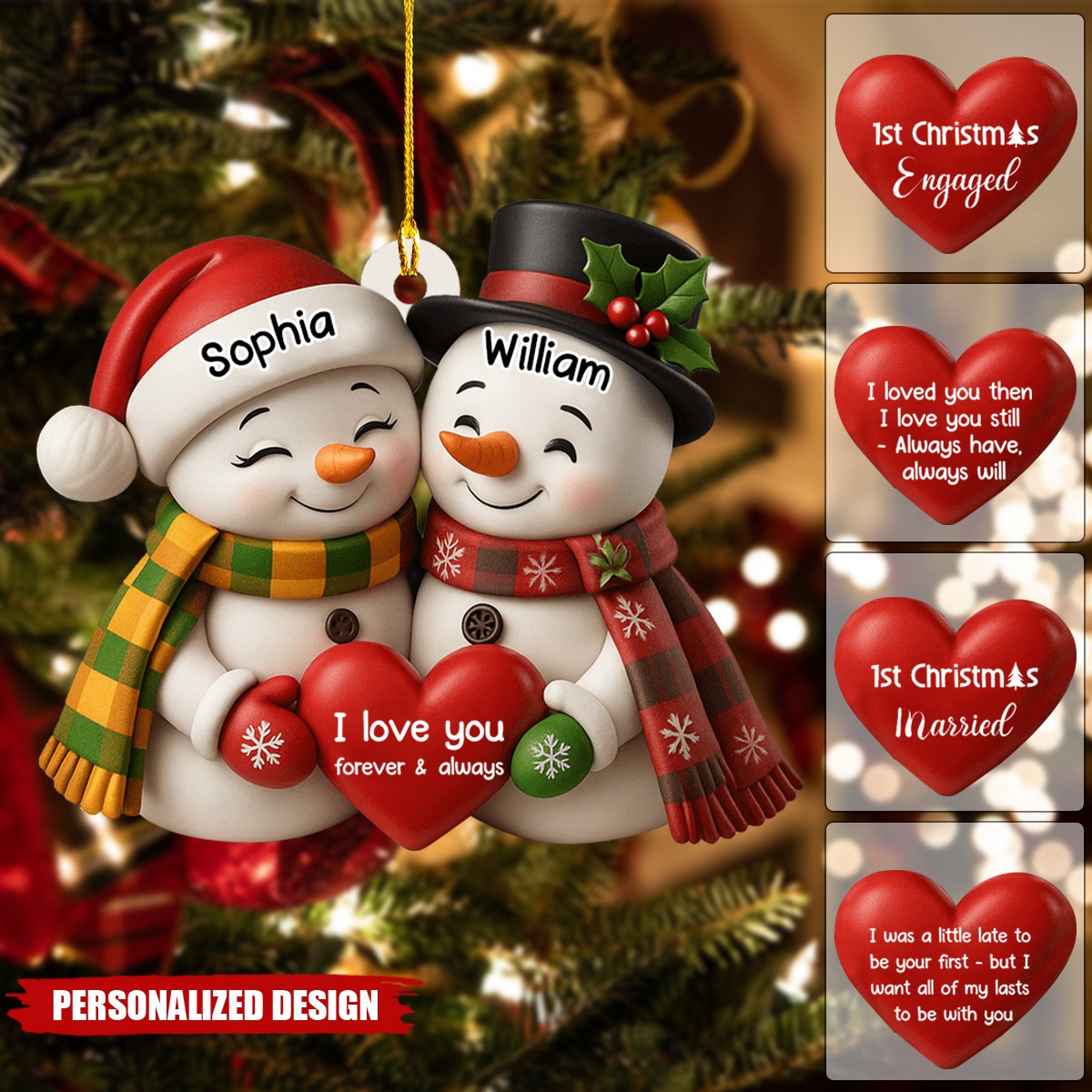 Our Christmas Together-Personalized Snowmen Ornament