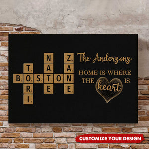 Family Whole Lot Of Love Crossword Puzzle Art - Personalized Horizontal Poster - Gift For Family Members, Mom and Dad