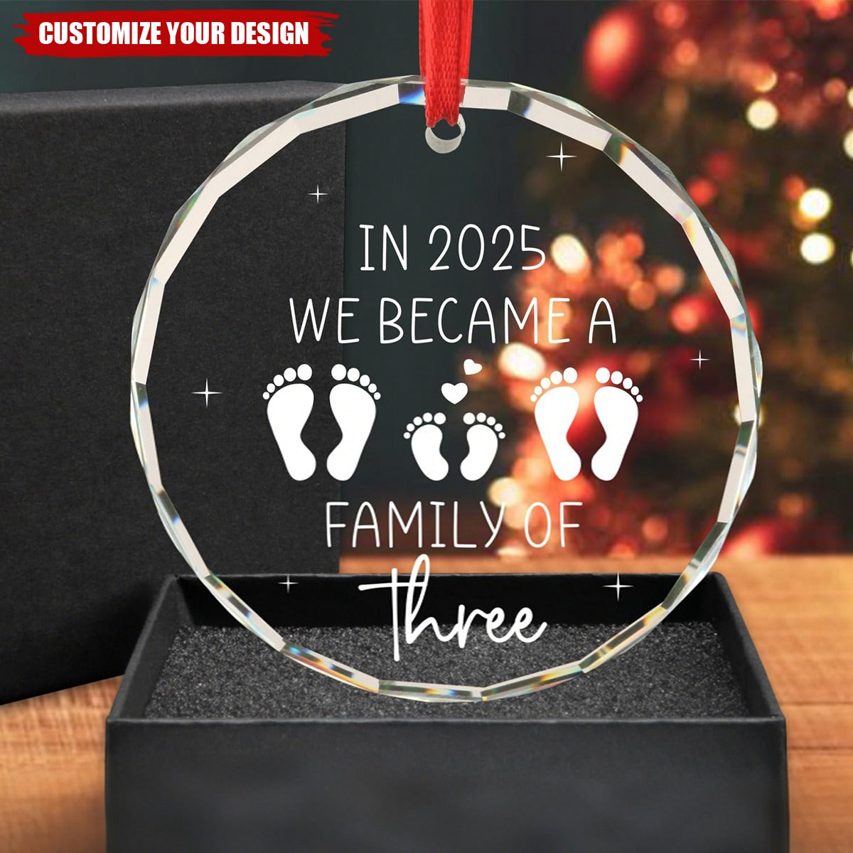 Newborn Baby Gifts for Couples in 2025 We Became a Family of Three Baby's First Christmas Ornament First Time Parents Mom Dad Gifts