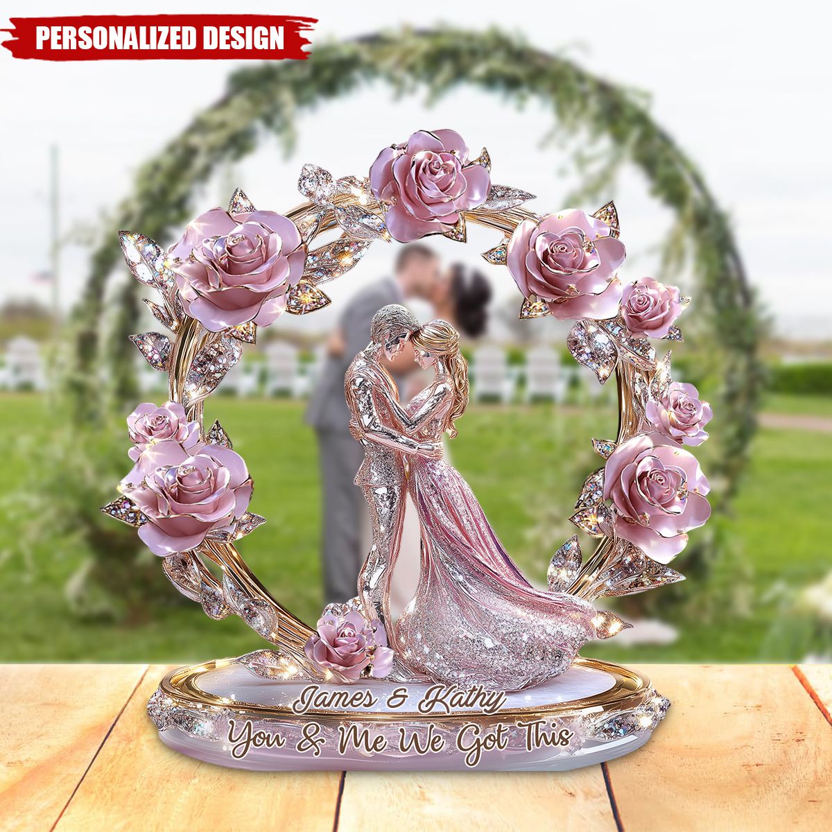 You & Me We Got This-Personalized Couple Shaped Acrylic Plaque