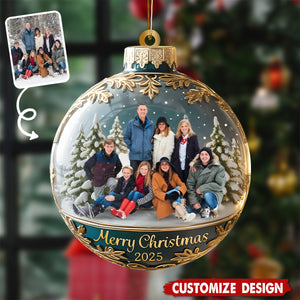 Custom Family Photo Ornament, Personalized Family Photo Keepsake 2025, Large Family Christmas Keepsake Gifts