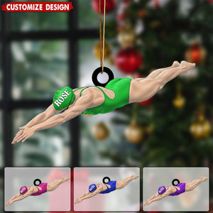 Personalized Swimmer Acrylic Ornament - Swimming Lovers Gift
