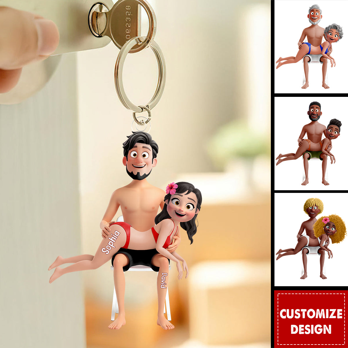 Personalized Naughty Couple Keychain Gifts For Couple