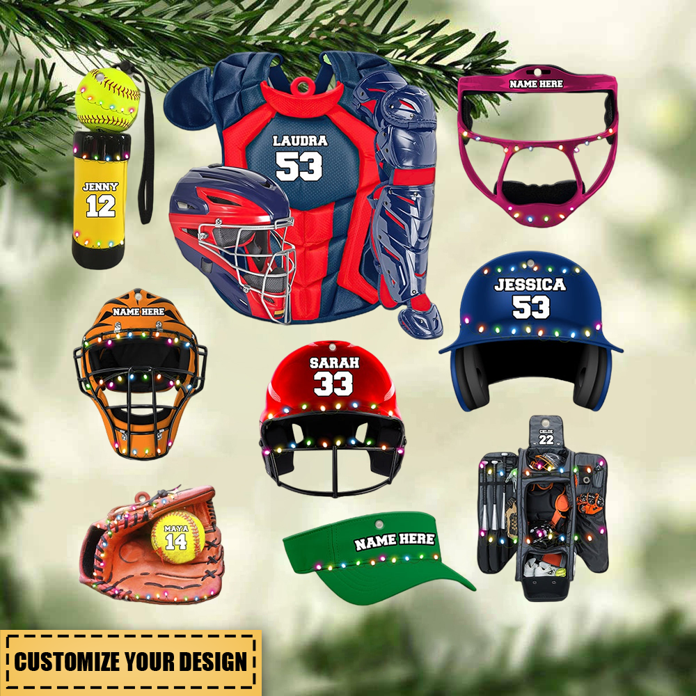 Softball Gear - Personalized Christmas Ornament - Gift For Softball Lovers