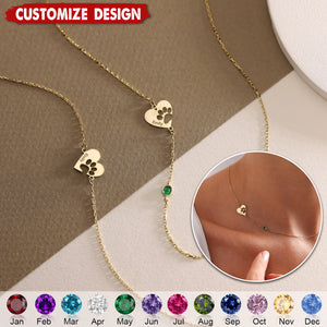 Personalized Engraved Paw Print Necklace- Gift For Dog Cat Lovers