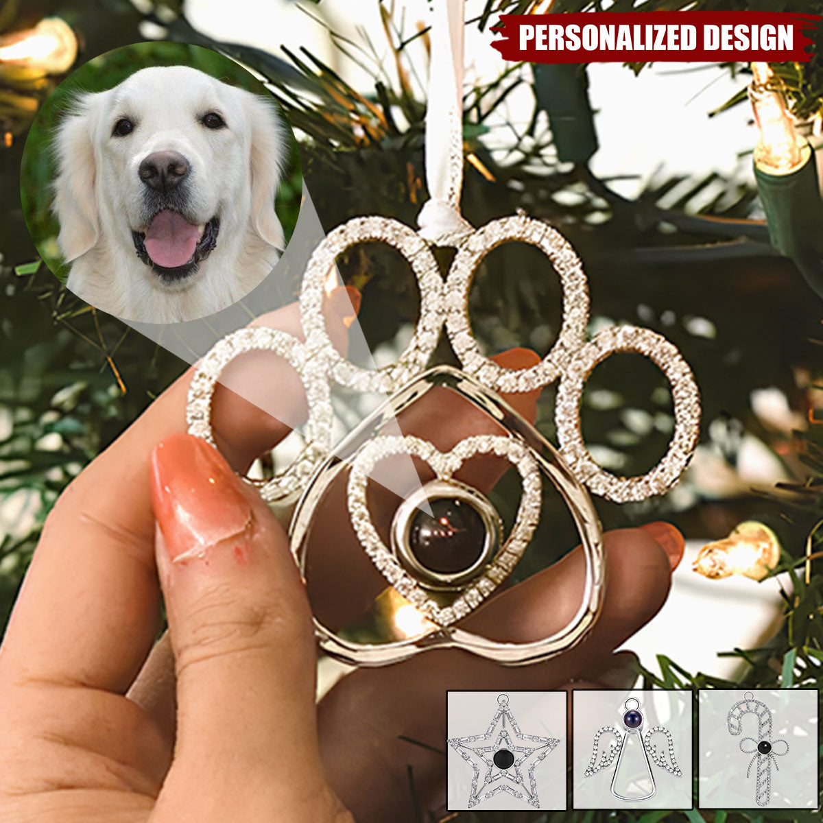Personalized Pet Photo Projection Ornament for Christmas