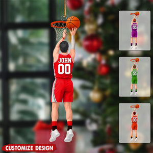 Personalized Back View Basketball Ornament - Gift For Basketball Lovers