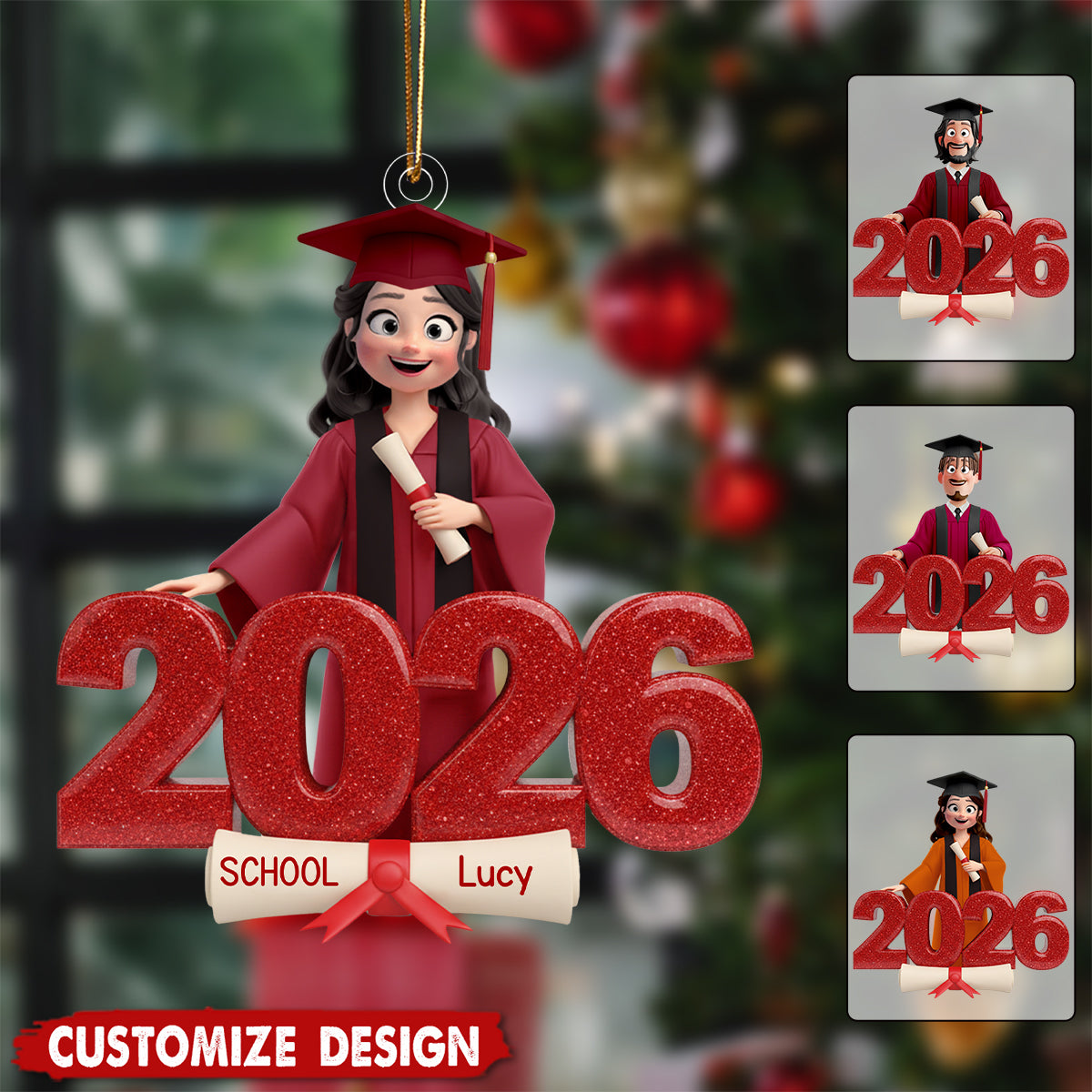 Personalize Graduate Christmas Ornament - Gifts For Graduates