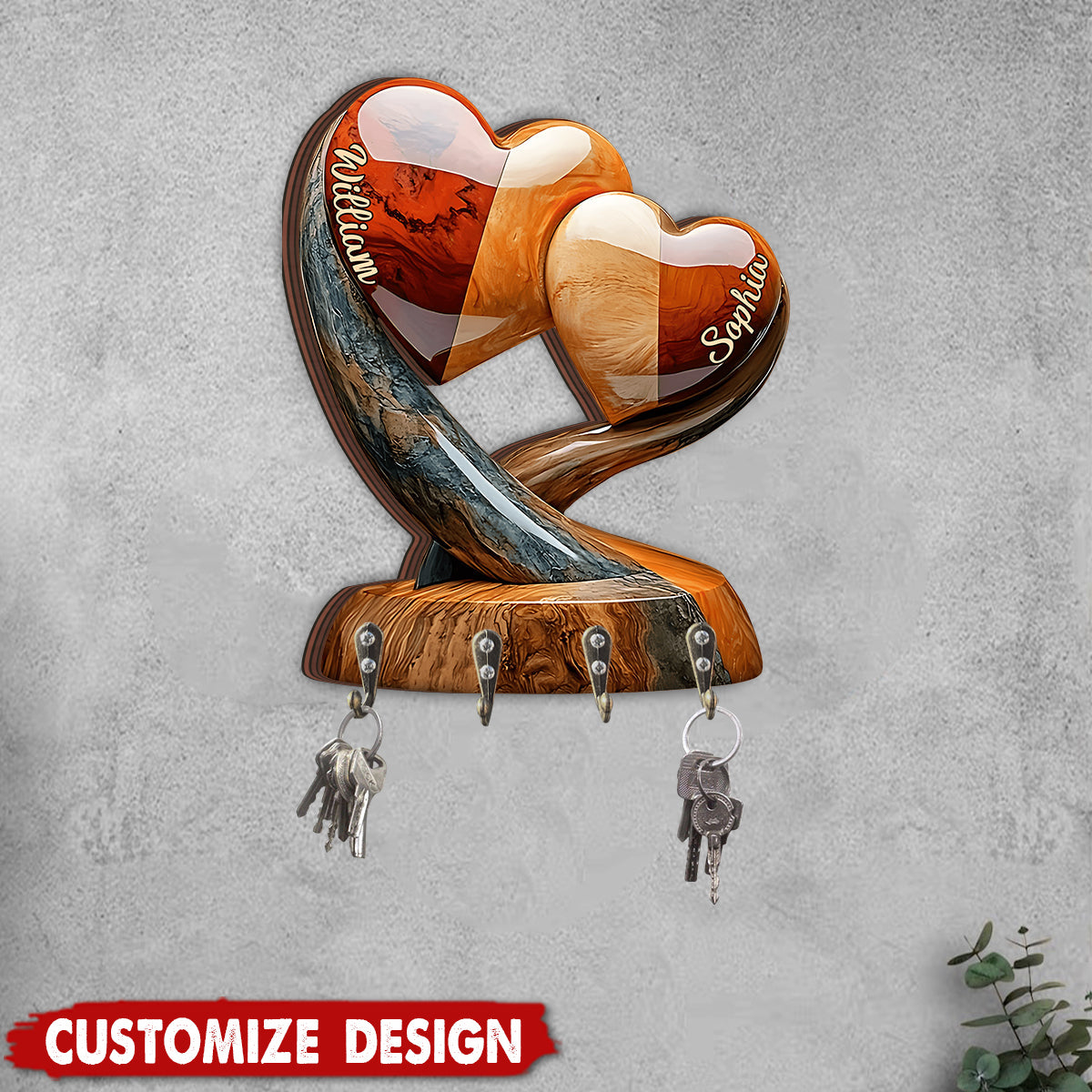 Home Sweet Home - Personalized Couple Key Rack