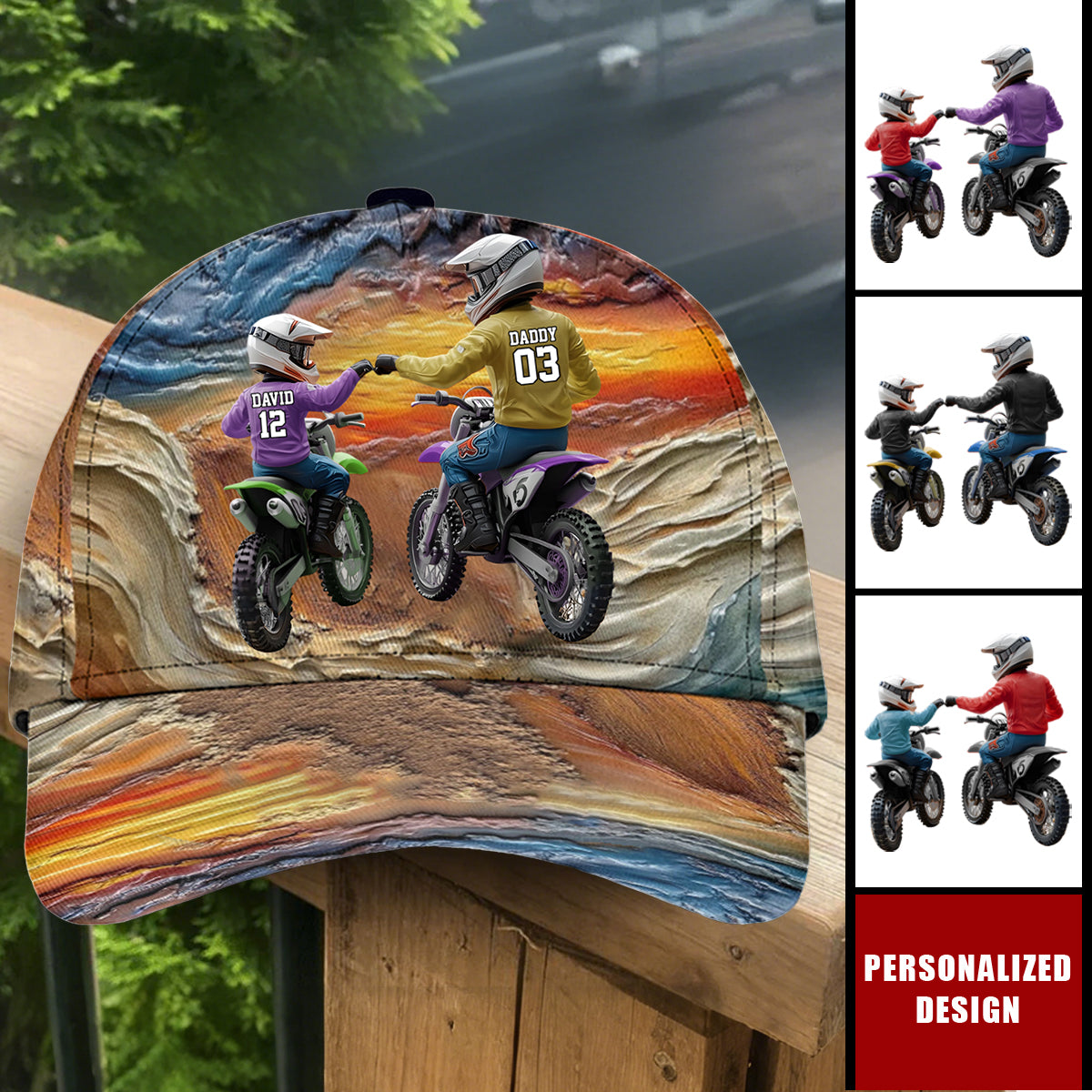 Dirt Bike Dad And Kid-Personalized Dirt Bike Cap