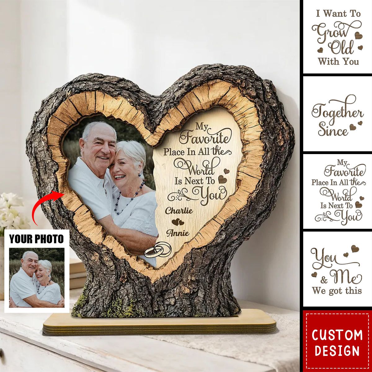Personalized Favorite Place Next To You Couple  Wooden Plaque - Anniversary Gift, Valentine's Gift For Him, For Her