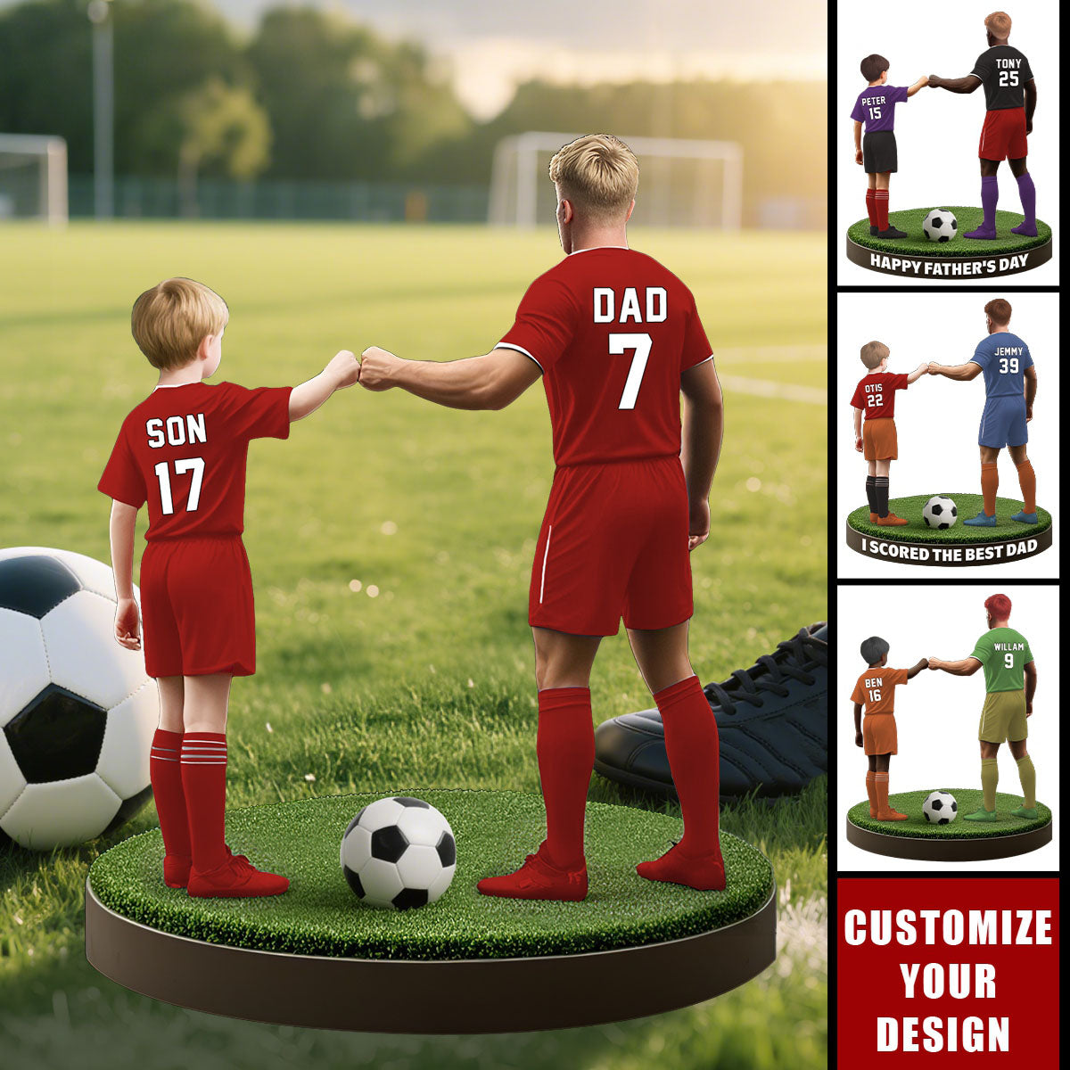 Soccer Dad And Kid - Personalized Acrylic Plaque, Father's Day Gift for Dad, Gift for Husband