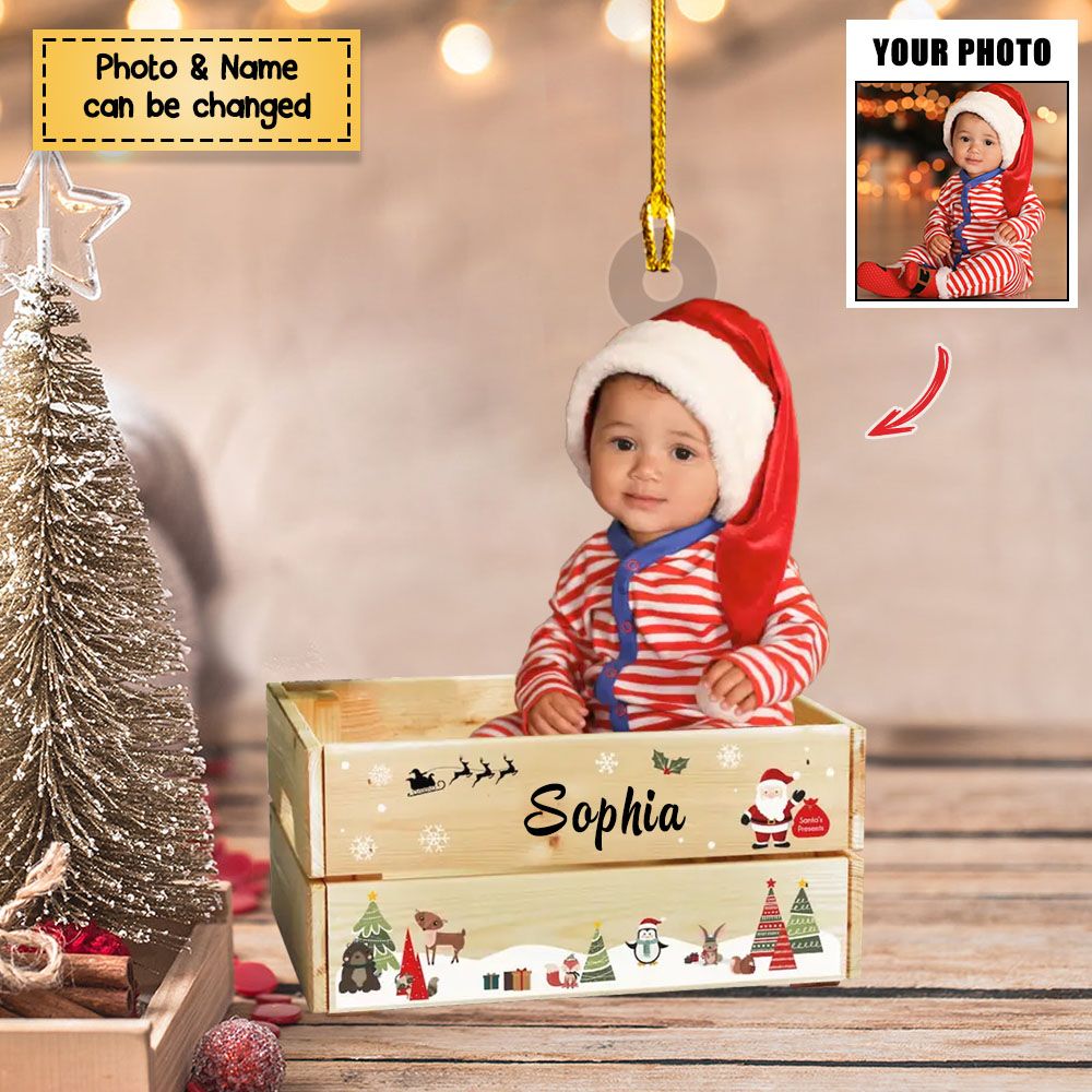 Christmas Eve Box - Personalized Custom Photo Mica Ornament - Christmas Gift For Kid, Family Members