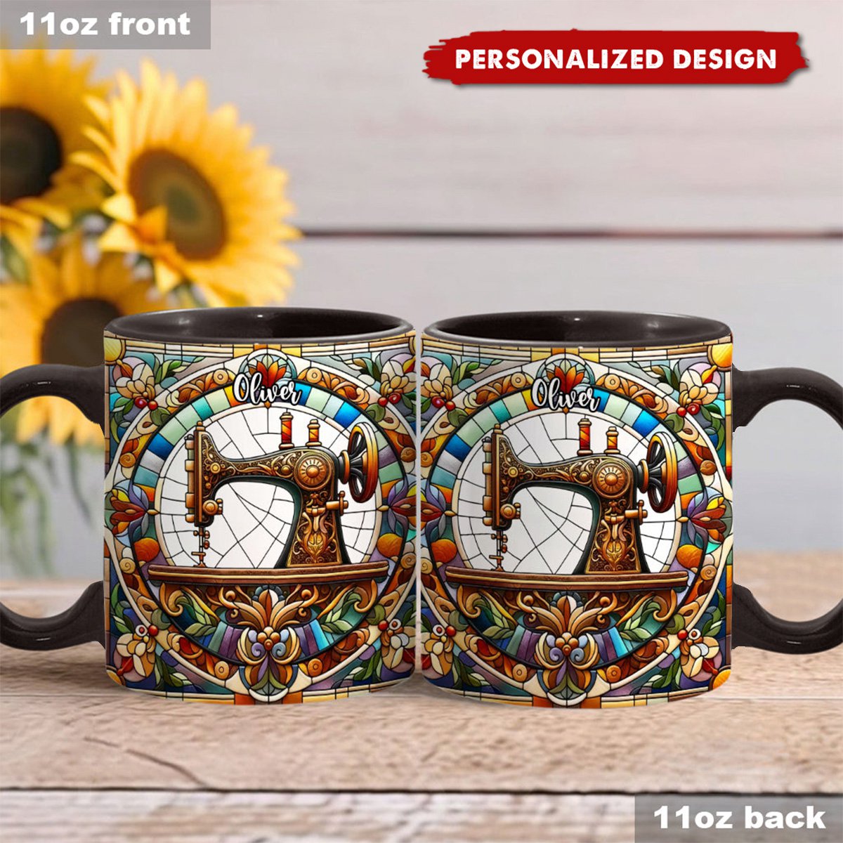 Colorful Sewing Machine - Personalized Sewing Mug