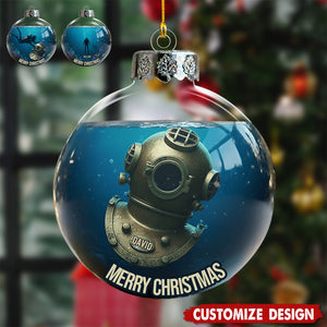 Diving Home For Christmas - Personalized Scuba Diving Ornament