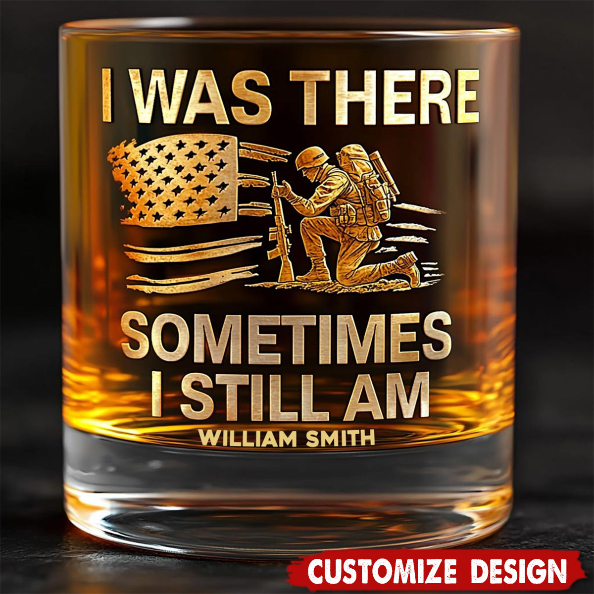 Proud Veteran - Personalized Veteran Whiskey Glass