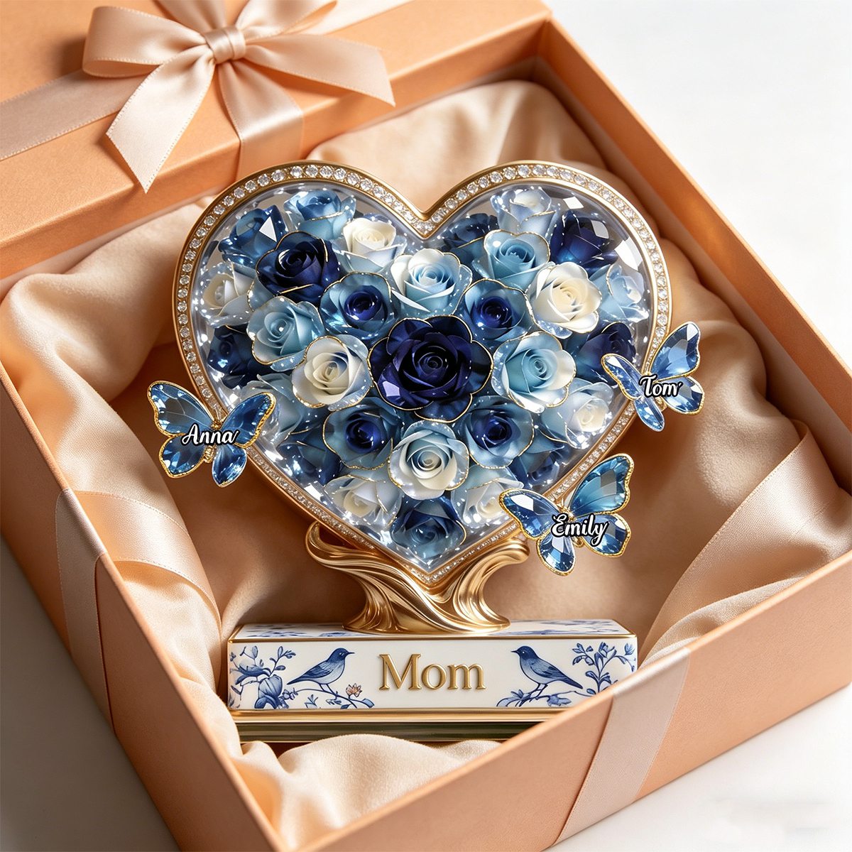 Toile De Jouy Wood Plaque - Personalized Gifts For Mothers