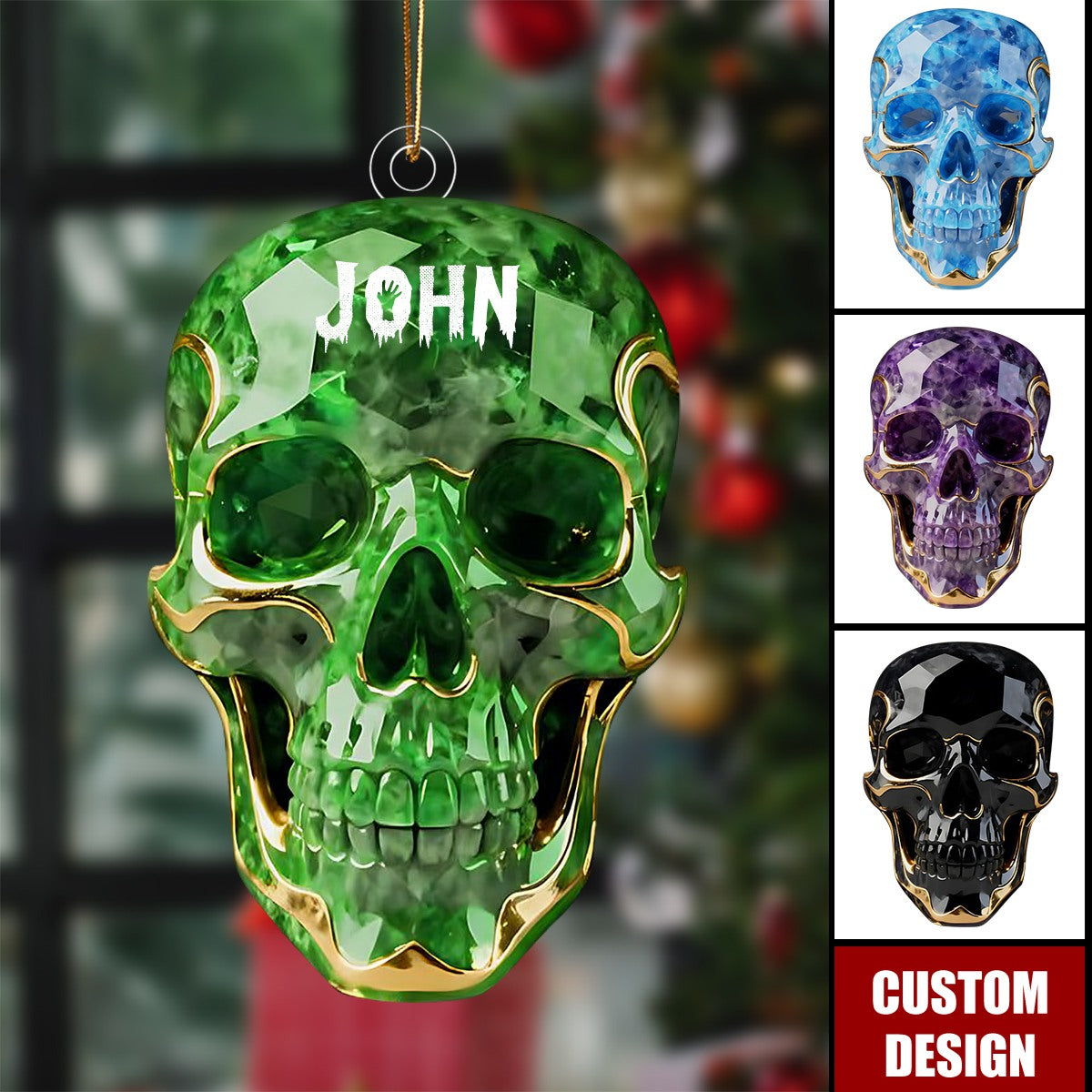 Beautiful Skull - Personalized Skull Accent Ornament