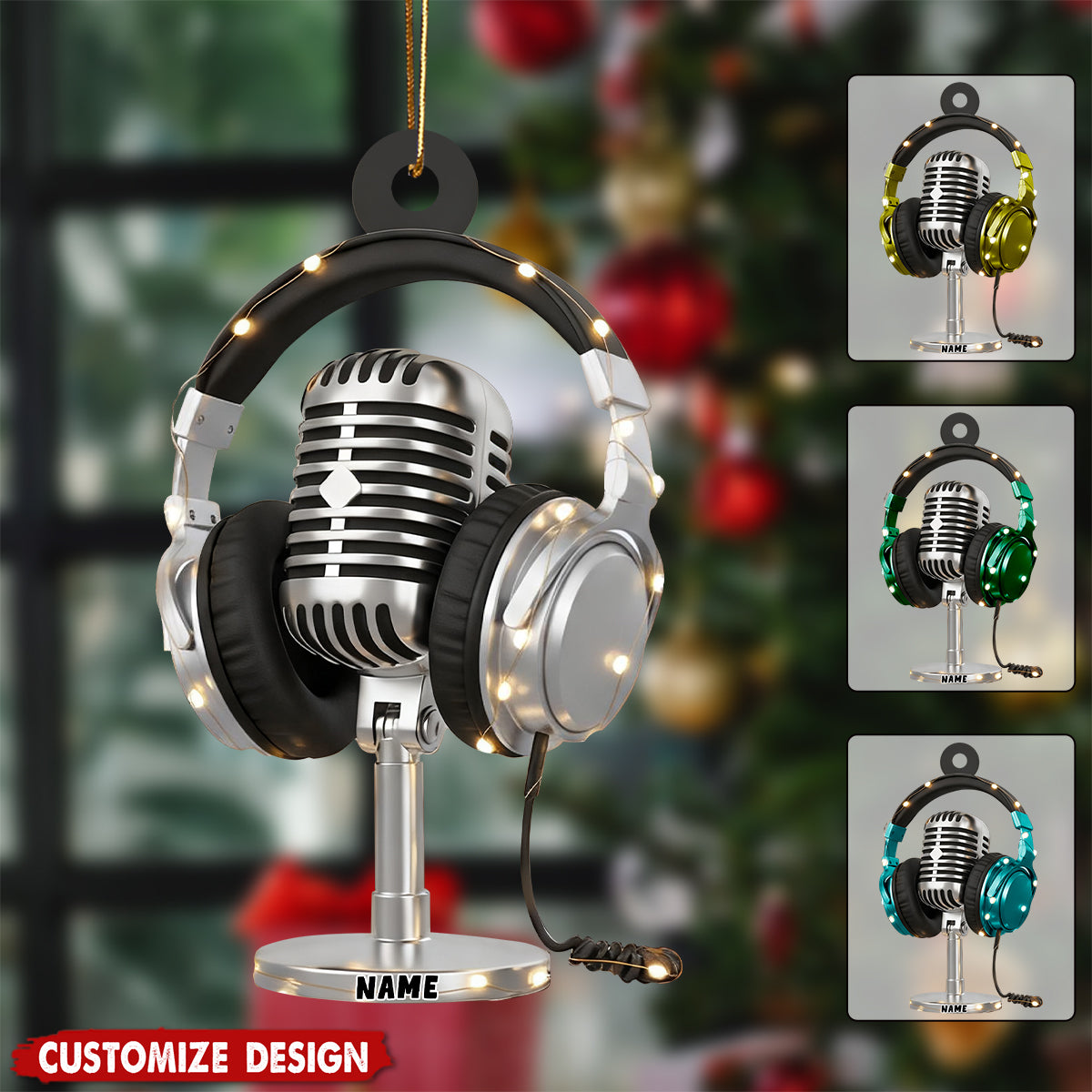 Personalized Microphone Radio Christmas Ornament - Gifts For Music Lover