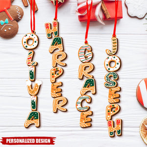 Personalized Gingerbread Letter Ornament Gift For Family