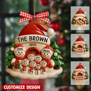 Personalized Snowman Ornament, Acrylic Family Christmas Tree Decor, Holiday Keepsake, Christmas Decor, Xmas Gift