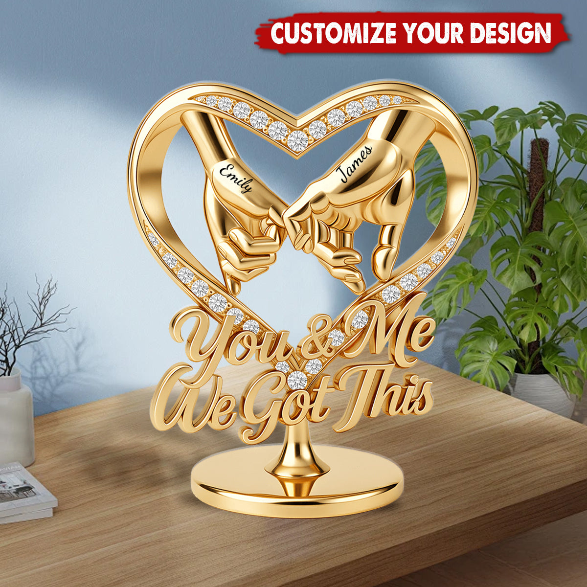 Silver Anniversary, Gold Anniversary, We Got This - Personalized Couple Custom Shaped Acrylic Plaque