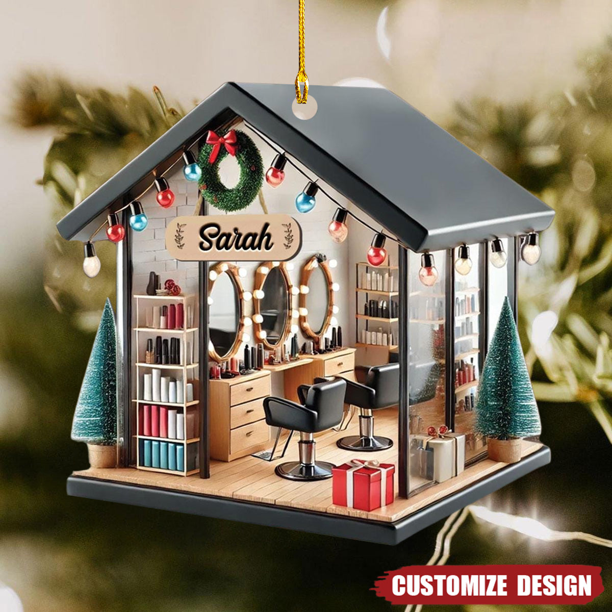 2025 New Release Personalized Hair Salon Acrylic Ornament Gift For Hairdresser