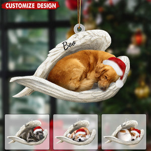 Personalized Dog Sleeping Angel Car Hanging Ornament- Double Sides Printed