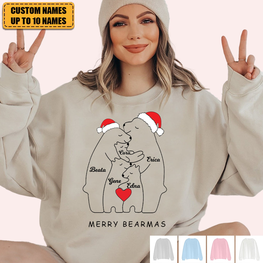 Custom Printed Bear Families Sweatshirt  for Christmas