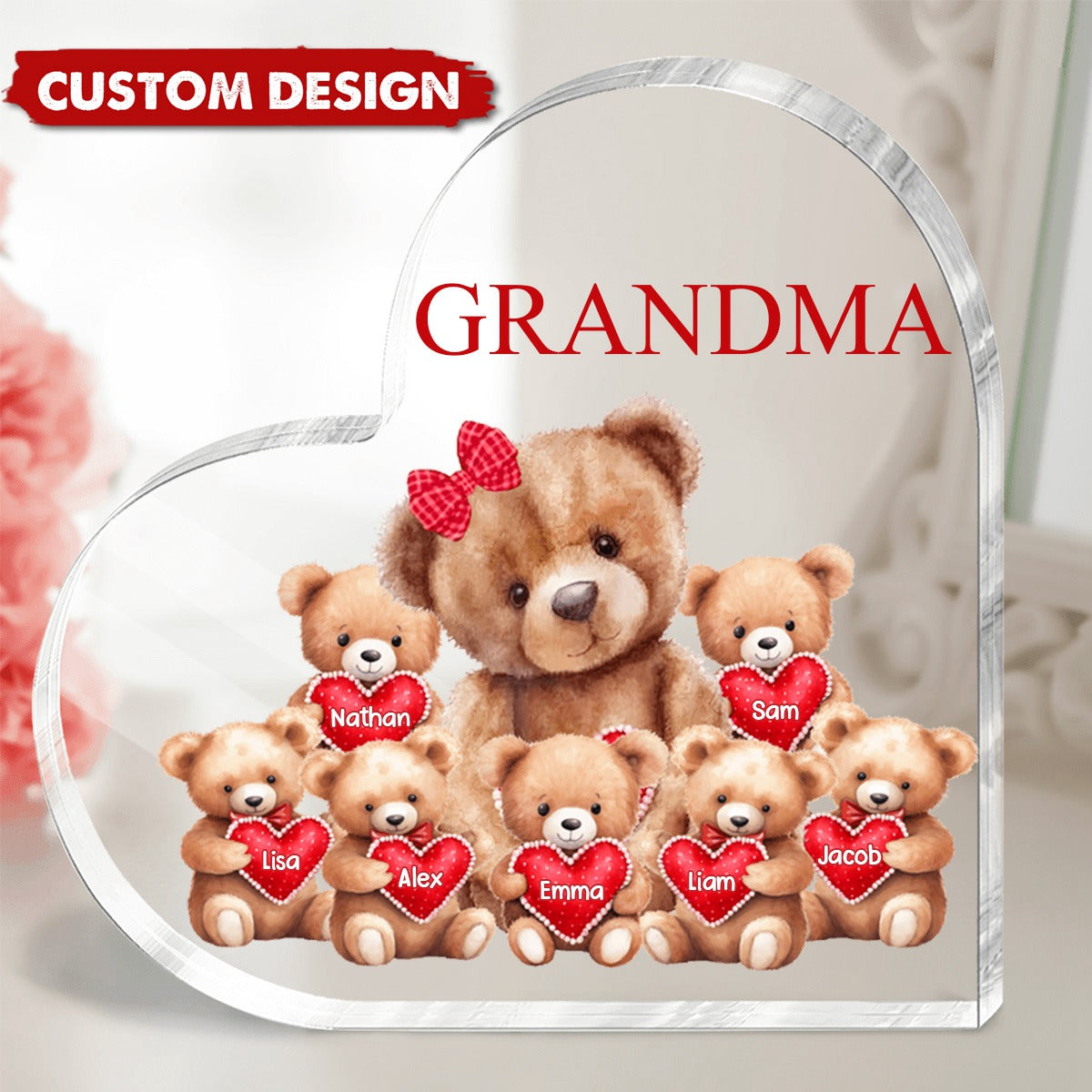 Mama Bear With Little Kids - Personalized Acrylic Plaque Mother's Day Gift