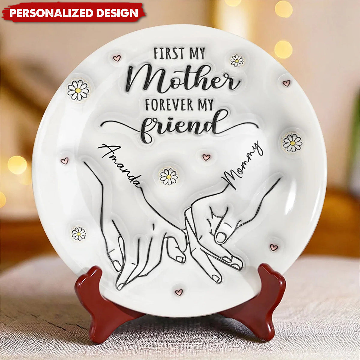 A Mother's Love Shines Bright-Personalized 3D Inflated Effect Printed Ceramic Plate