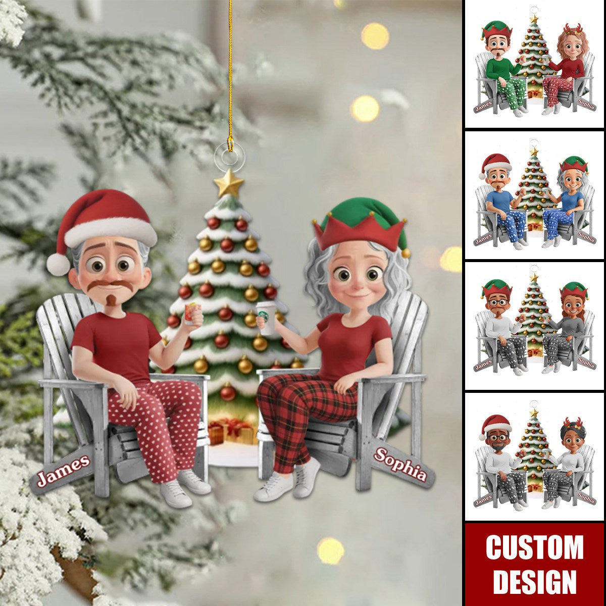 Custom Snow-Filled Ball Ornament - Gift For Couple