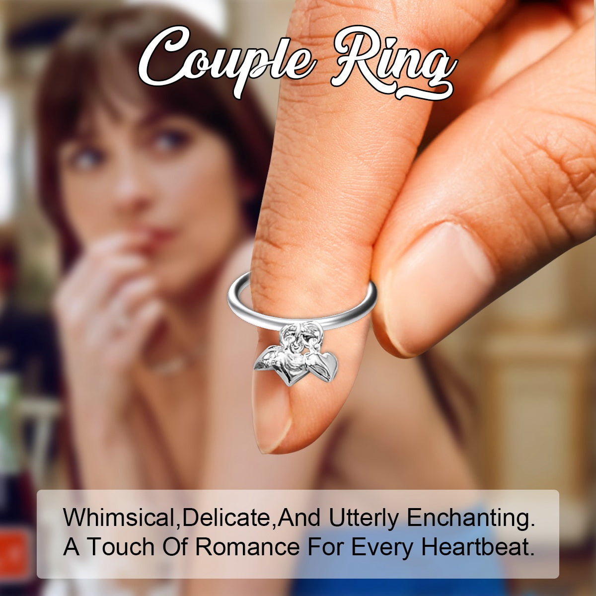 3 Hearts Dangle Charm Ring