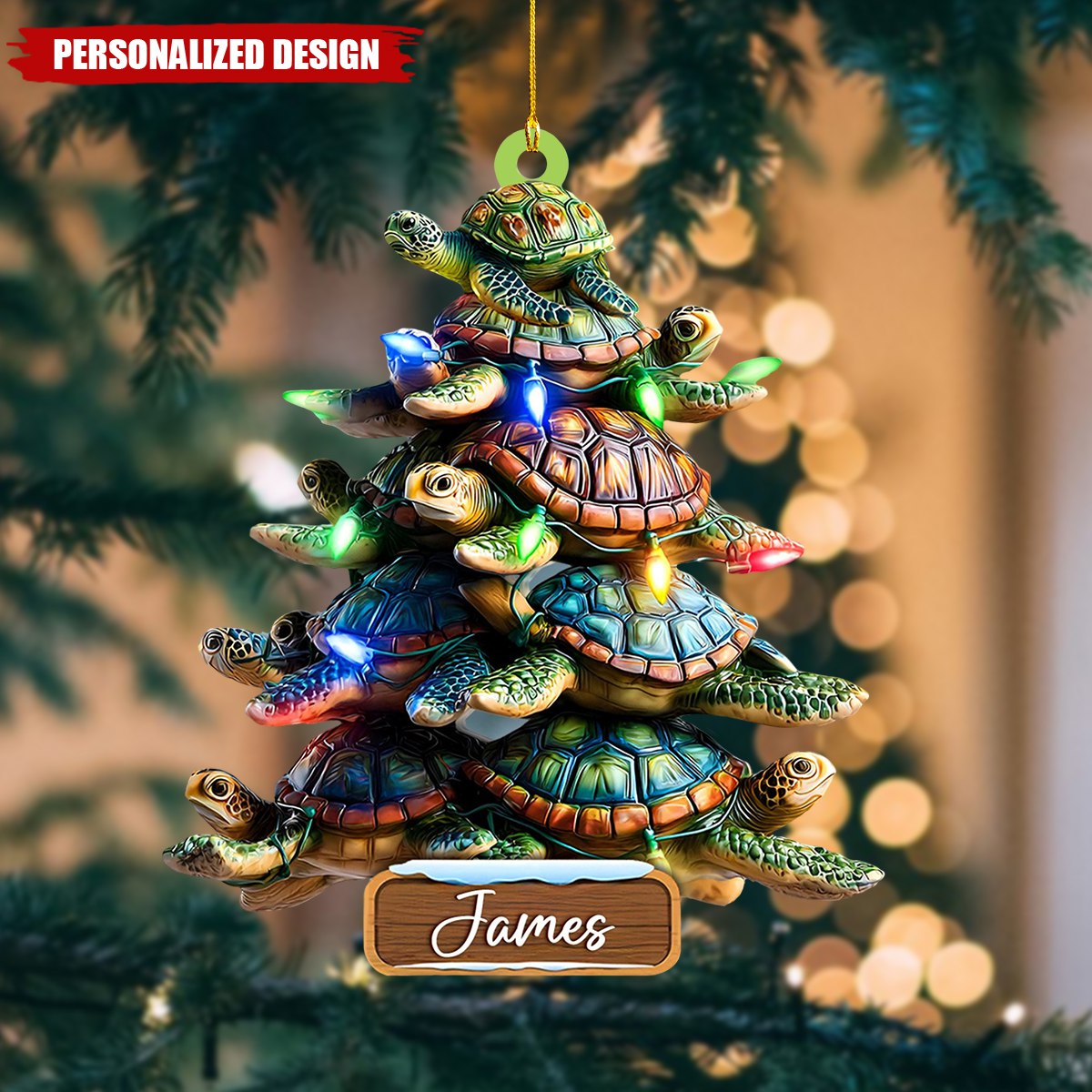 Personalized Sea Turtle Christmas Tree Ornament-Christmas Gift For Turtle Lover