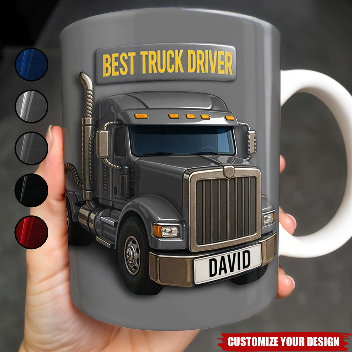 Best Truck Driver, Featuring A Classic Truck, Personalized Custom Coffee Mug, Gift For Truck Enthusiasts