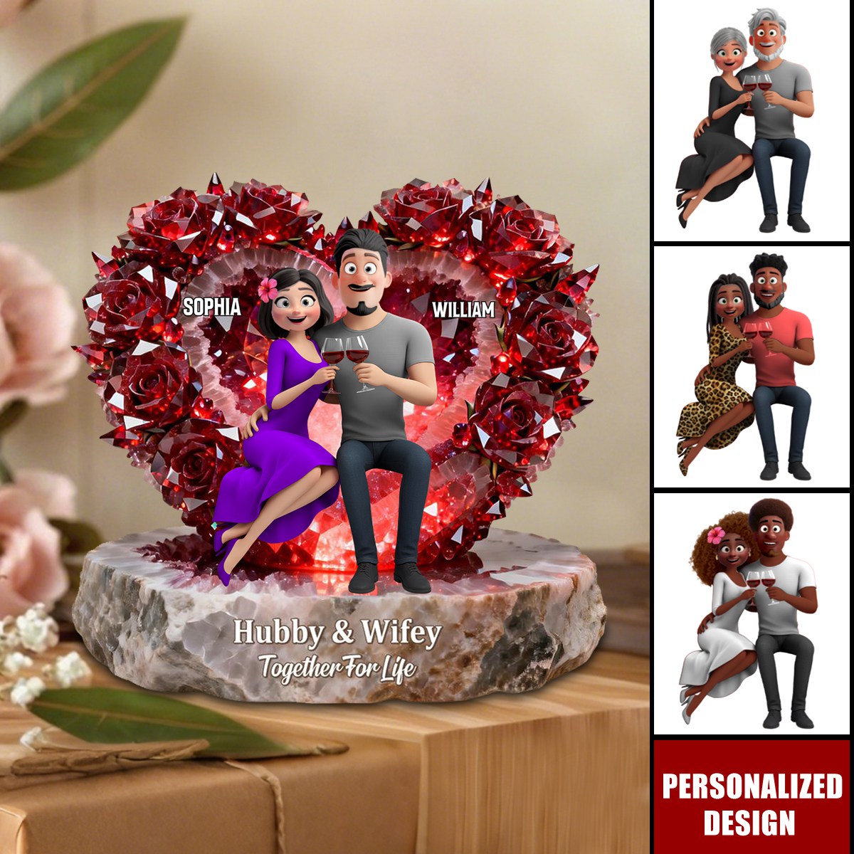 Together For Life-Personalized Couples Acrylic Plaque-Gifts For Couples