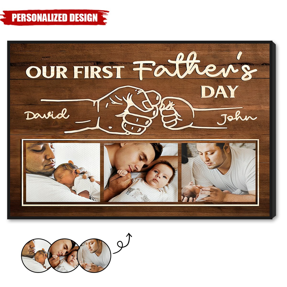 First Father’s Day Fist Bump-Personalized Poster-Gift For Dad