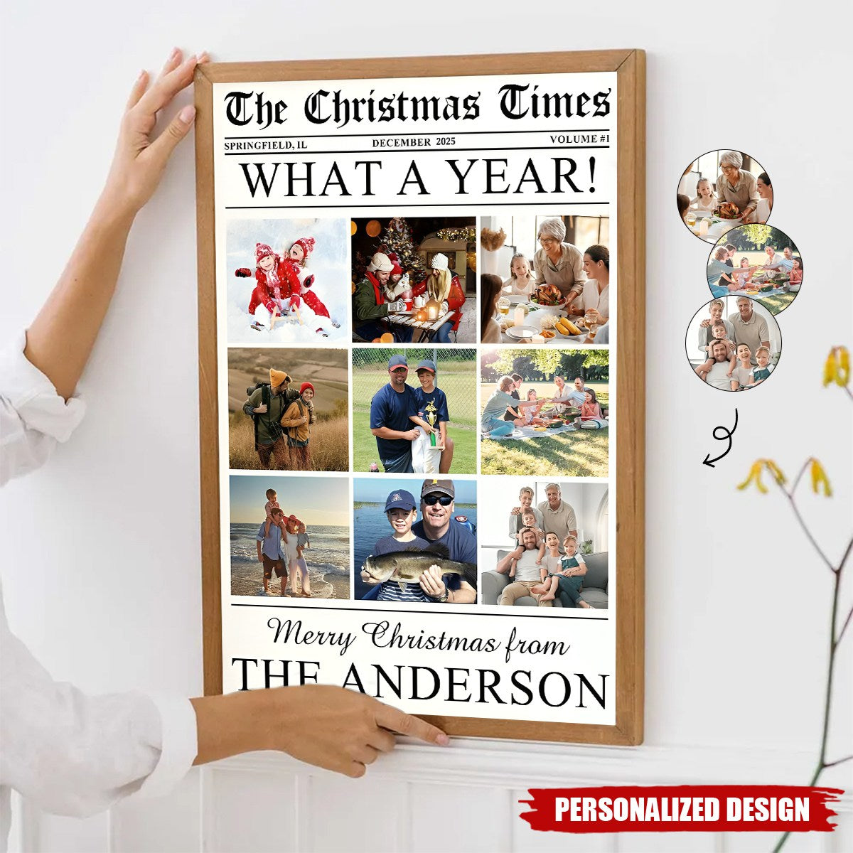 What A Year-Personalized Family Photo Christmas Poster-Gift for Family