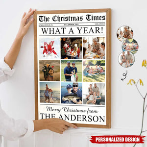 What A Year-Personalized Family Photo Christmas Poster-Gift for Family
