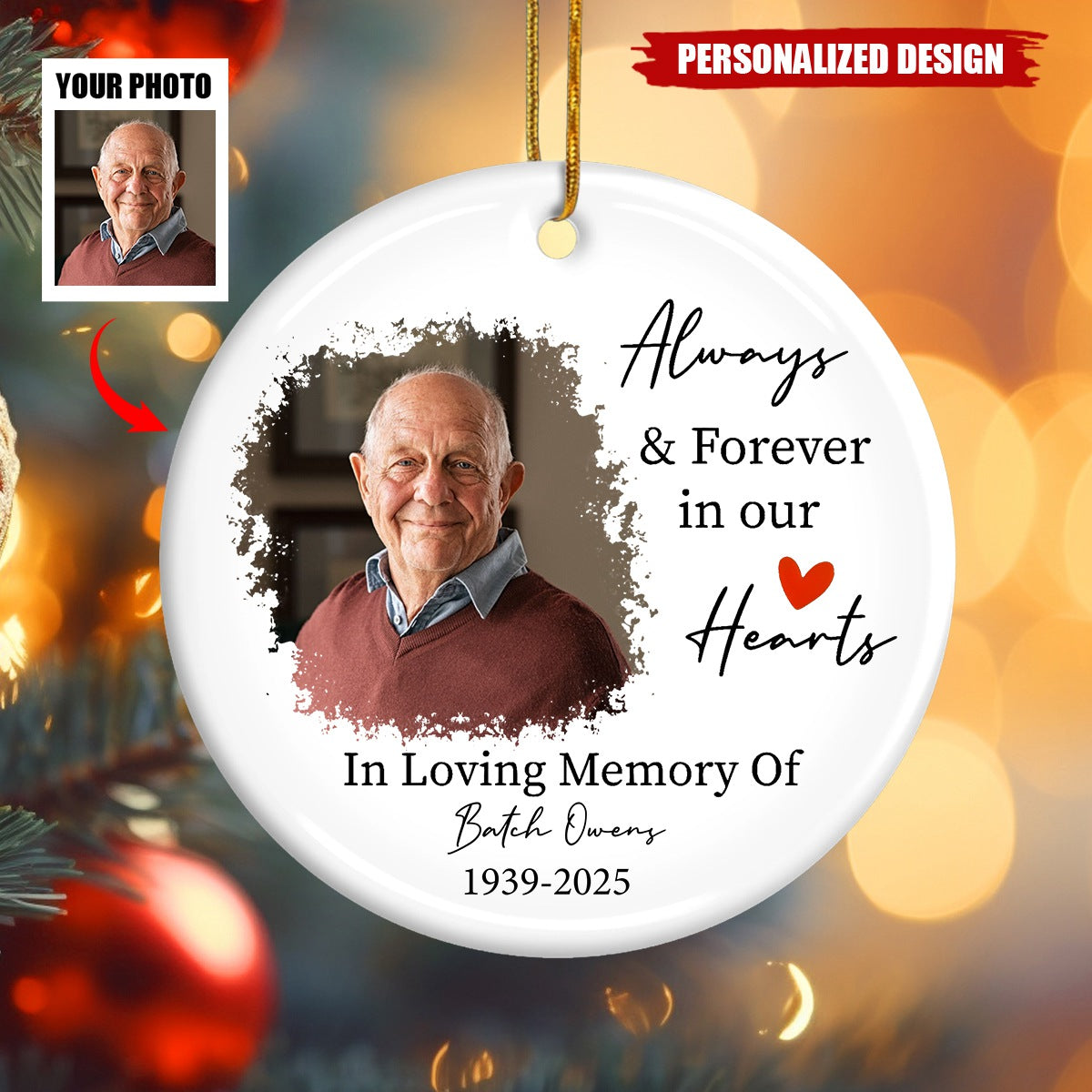 Personalized Photo Memorial Ornament