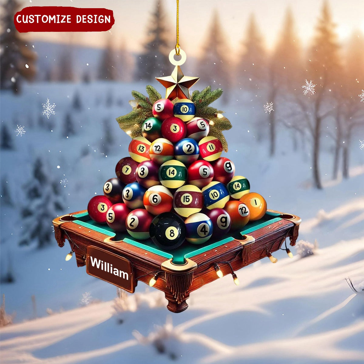 Personalized Billiard Ball Christmas Tree Ornament-2024 New Release