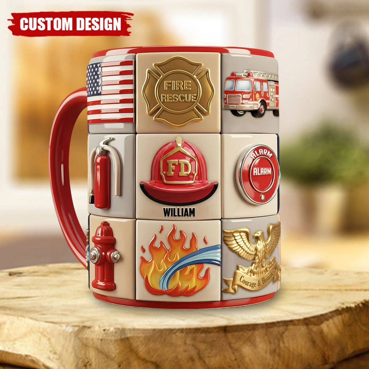Firefighter Coffee Accent Mug - Personalized Gifts For Firefighter Coffee Mug
