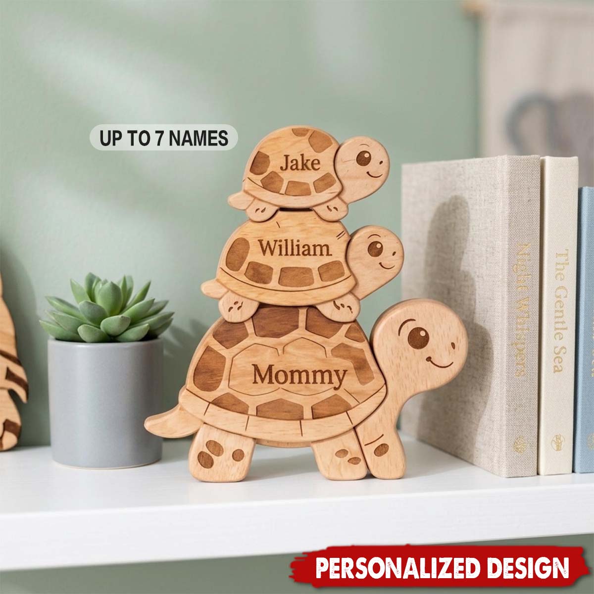 Personalized Wooden Turtle Puzzle