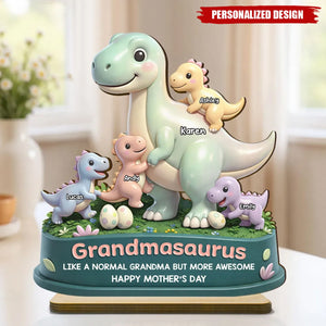 Personalized Mamasaurus More Awesome Wooden Plaque-Sentimental Mother's Day Gift for Mom, Wife
