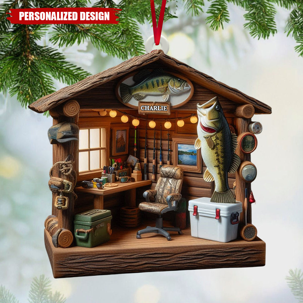 Love Fishing-Personalized Fishing Ornament