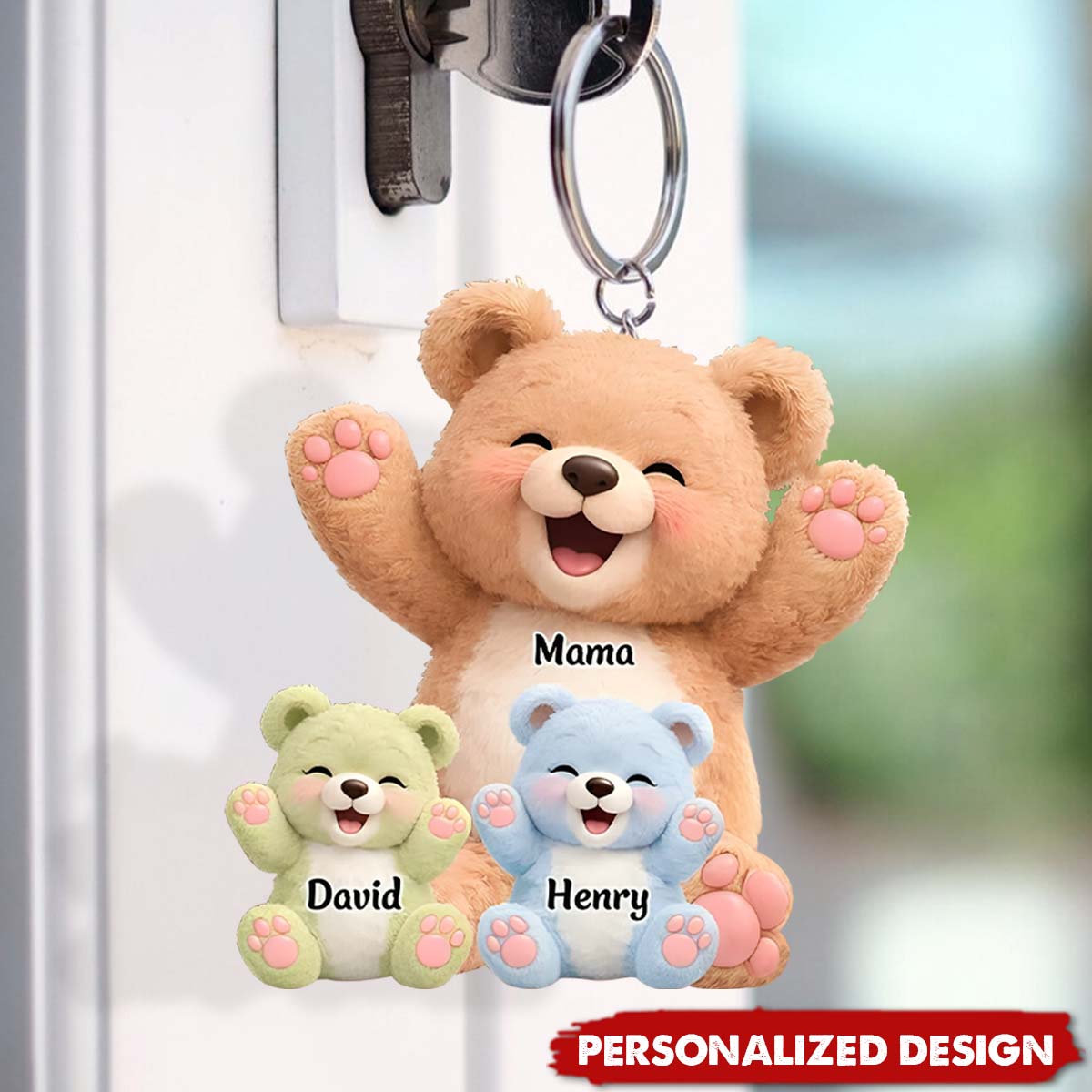 Personalized Love You Lots Mama Bear Keychain